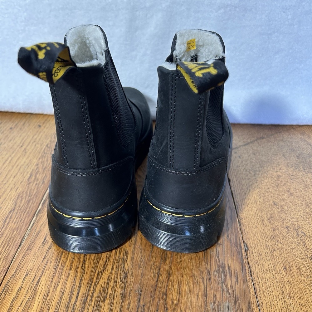 Dr Martens Womens Size 9 M's 8 Embury Black Leather Fur Lined Chelsea Boots - Picture 4 of 7